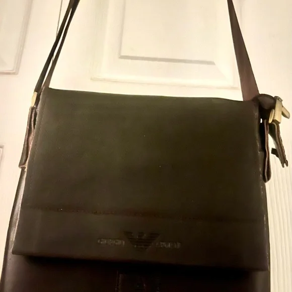 Giorgio Armani Brown Crossbody Leather Bag - Picture 4 of 12